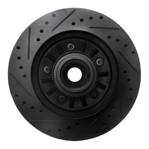 Ford Expedition Brake Rotor (1) - Front Right - R1 Concepts - Drilled & Slotted - Black - `97-`00